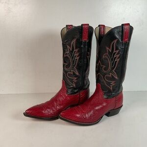 Vintage Hondo Shark Skin Cowgirl Boots | Exotic | Cherry Red | Women’s 7.5 B